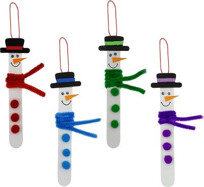 China Diy Decoration Christmas Snowman Stick Ornament Products for Christmas Gift for Arts and Crafts Kids Toddler DIY Winter Activity Kit for sale