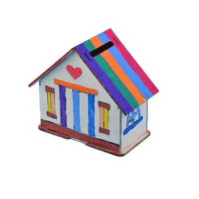 China China DIY Craft House Toys For Children Assembled Handmade DIY Wooden Home Decoration Assemble House Party Toys for sale