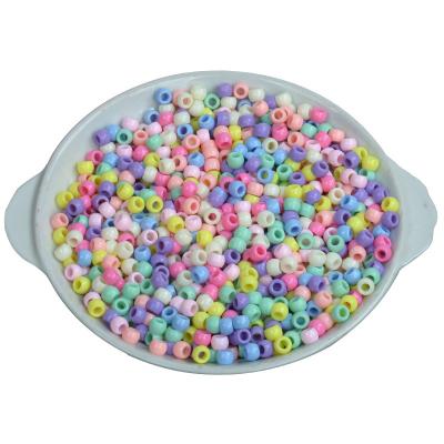 China DIY 500g DIY Children's Acrylic Crafts Beads Round Strips Light Candy Mix Colors Colorful Beads For Jewelry Making Big Hole Wholesale for sale