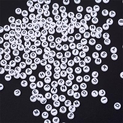 China Acrylic Jewelry Making DIY Digital Round Alphabet Plastic Beads Acrylic Letter Beads for sale