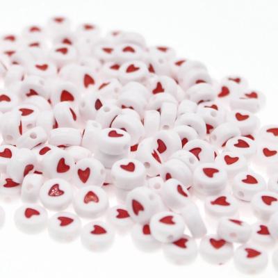 China 3600pcs DIY Fashion Jewelry Love Heart Acrylic Flat Round Beads For DIY Craft Jewelry Beads Making Bracelet 500g for sale