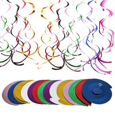 China 6pcs/pack PVC Wedding Metal Swirls Decoration Aluminum Hanging Swirls for Birthday Party Baby Shower Decoration for sale