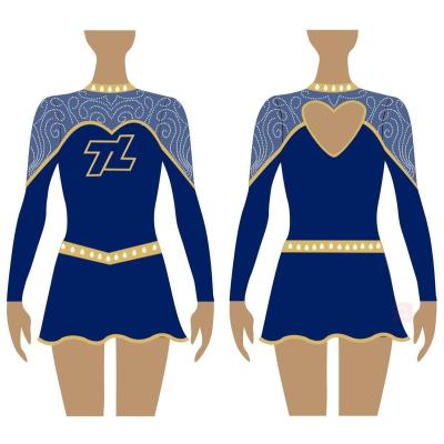 China Nylon Spandex / Supplier Factory Direct Spandex Cheerleading Uniform Gold Cheerleaders Uniform for sale