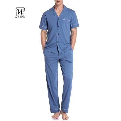 China 2021 Mens Sleepwear Long Sleeve Design Pajamas Plaid Woven Pajamas QUICK DRY Set Soft Loungewear for sale