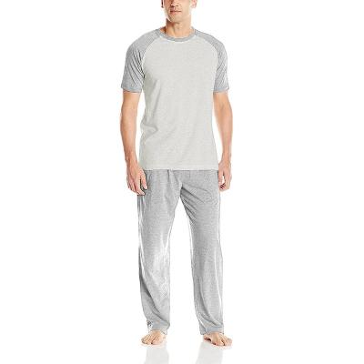 China 2021 QUICK DRY Men's Cotton Long Sleeve Shirt and Pants OEM Pajamas Sleepwear Adult Short Set for sale