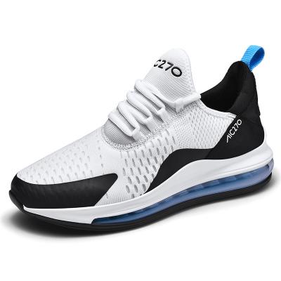 China CUSHIONING Solid Color Breathable Casual Sneakers Lace Up Big Size Trend Comfort Air Cushion PU Running Shoes For Men for sale