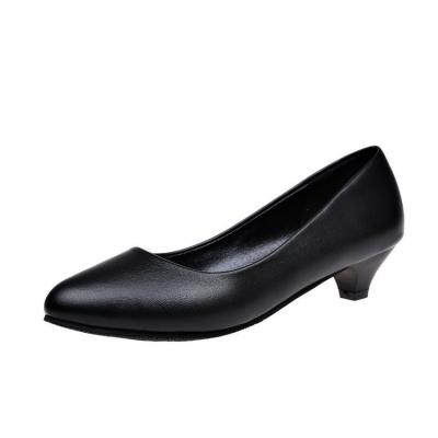 China China Low Price Working Shoes Elegant Shoes Large Size Comfort Black Lightweight PU Leather Ladies Work Flats for sale