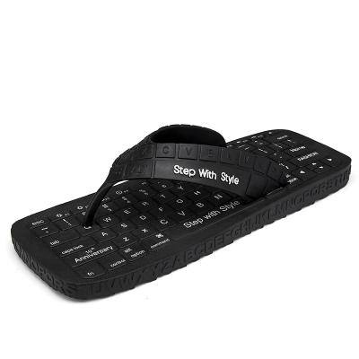 China Summer Design Men's Cheap Flip Flop Slipper Beach Walking Keyboard Black Outdoor Lightweight Warm Lightweight Shoes for sale