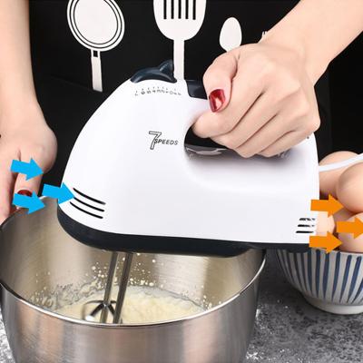 China Workable 7 Speeds Egg Beater Electric Handheld Mixer Egg Beater Home Kitchen Food Mixer Beater for sale