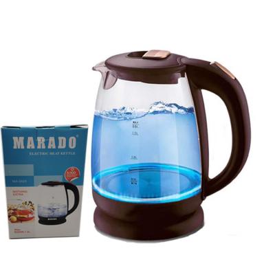 China MARADO Cordless Stainless Steel Factory 1.8L 2.0L Less Wholesale Cheap Heat Tea Kettle Coffee Electrics Maker Glass Kettle for sale