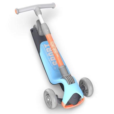 China Best Selling Plastic Wheels Foot Scooters Child Kids Flashing Foldable Scooter With Wide Pedal for sale