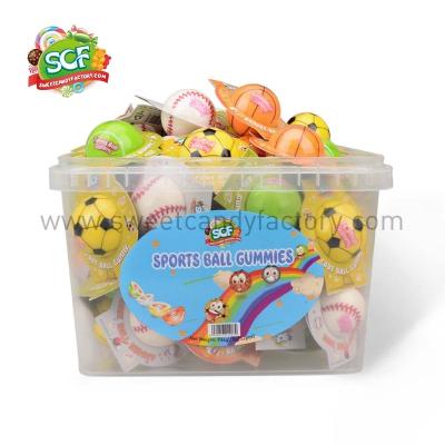 China Private Label Customized Sports Ball Gummy Natural Bulk With Fruit Jam Inside From Candy Factory for sale