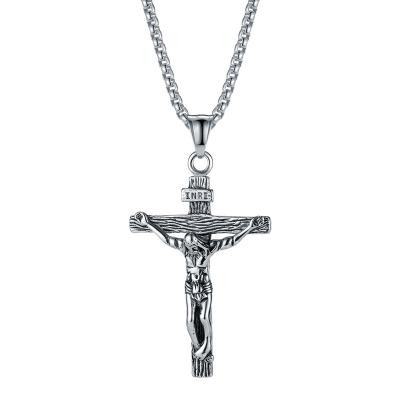 China Men's Religious Titanium Steel Cross Cross Jewelry Fashion Necklace Classic Pendant Necklace For Gift for sale