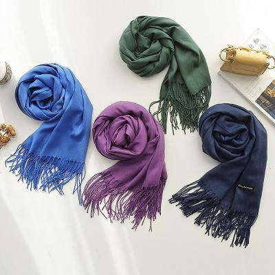 China Keep Fashion Lady Warm Long Pure Color Cashmere Shawl Winter Scarf Women 100% Warm for sale