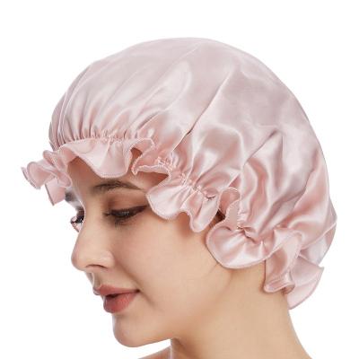 China Wholesale Image Real Silk Sleep Cap 6A Grade Silk Sleep Hat For Hair Care Customizable for sale