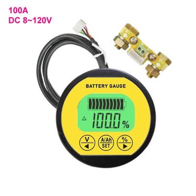 China Motorcycle/Boats/Bus/Truck/Electric Vehicle Ammeter Voltmeter Battery Indicator Low Energy Consumption 100A Applicable For Lithium Battery Lead Acid Battery Meter for sale