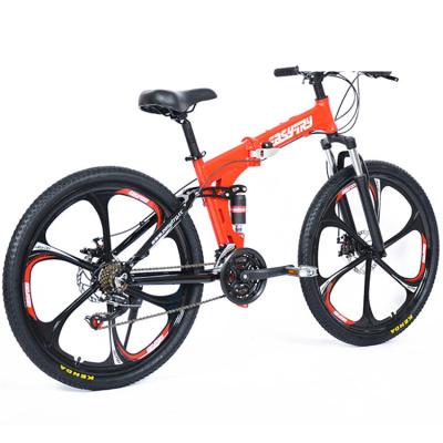 China Steel Folding Bike Folding Bike Factory Supply 21 Speed ​​Double Disc Brake Mountain Bike Bicycle for sale