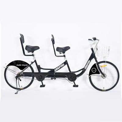 China High Carbon Steel Frame 2 Seat Single Speed ​​Travel Bike Travel Bicycle 24