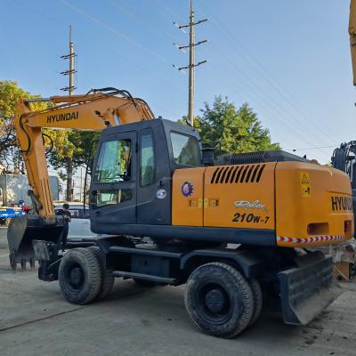 China Excavadora de ruedas de 21 toneladas HYUNDAI usada en venta Nueva llegada en stock Excavadora usada HYUNDAI 210 en venta en venta