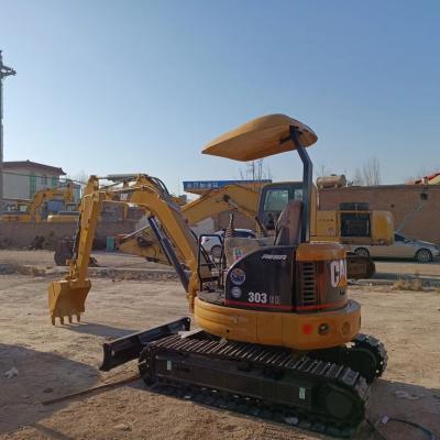 China Used  mini excavator  CAT303 without driving cab hand earth digger China mini digger for sale