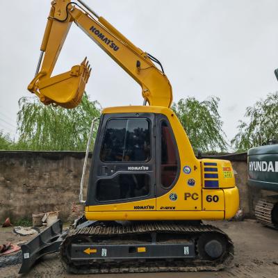 Китай Желтый мини использованный экскаватор 6T Вторая рука Komatsu Pc60 Оригинальный цвет продается