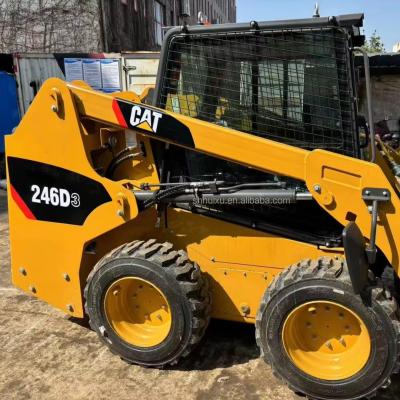 China Caterpillar 246D Skid Steer Usado Cat 246C Skid Steer Cargador máquina de segunda mano Cargador de gato en venta