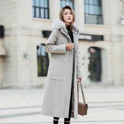 China 2022 winter breathable custom made wholesale women' Parker plus size women's clothing winter s Rex Rabbit Fur Liner Parker Clothing Jacke for sale