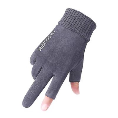 China Comfortable suede gloves for men and women in autumn and winter velvet warmer windproof sports climbing touch screen gloves for sale