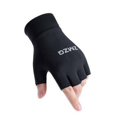 China Half-finger comfortable ice silk summer sunscreen gloves with touch screen for sale