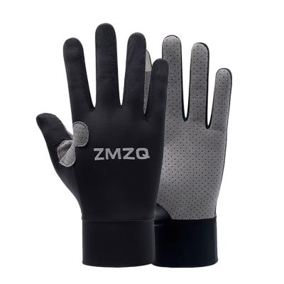 China New Comfortable Sunscreen Breathable Outdoor Sports Touch Screen Driving Ice Silk Gloves for sale