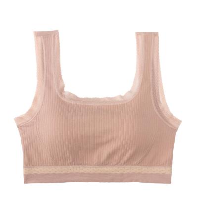 China 2021 new summer beauty back lace edge antibacterial sports vest back fitness wireless fashion women matching bra for sale