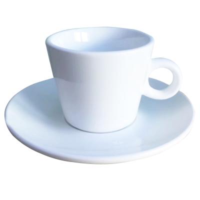 China Sustainable White Eco Ware Porcelain Coffee Cappuccino Cup With Saucer for sale