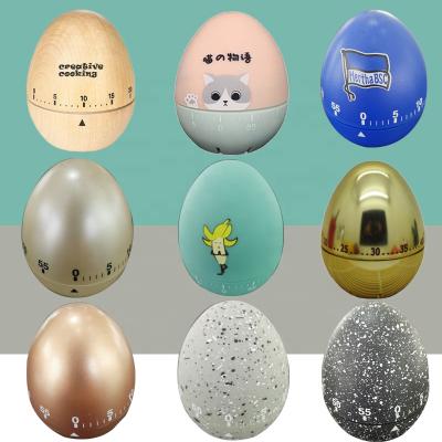 China Viable CUSTOM LOGO Mechanical Stainless Steel Kitchen Egg Wooden Timer With Cute Cat Silicone Coated Design For Baby Shower Cooker Tool for sale