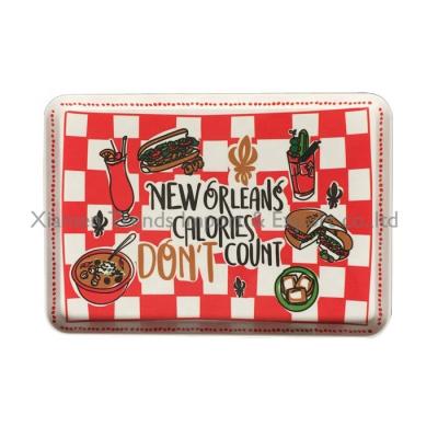 China Restaurant New Orleans Calories Count Rectangular OEM Branded Custom Print Promotional Melamine Tray for sale