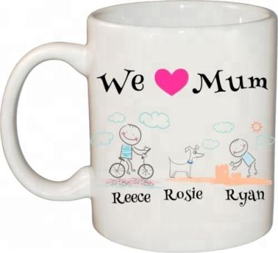 China Best Viable We Love Mom Forever Ceramic Mug Family DIY COFFEE MUG With Mom Love for sale