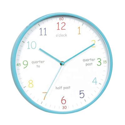 China Quarter Hours Accents 12 Inch Custom Print School Teaching Educational Wall Clock for sale