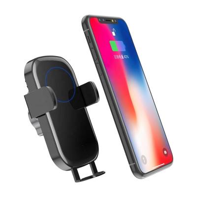 China 10W Wireless Infrared Auto Clamp Wireless Charger Car Phone Holder Fast Charging Fast Charging Mount for iPhone Huawei Samsung Smart Sensor for sale