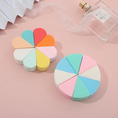 China Facial Beauty Makeup Sponge New non-latex wet and dry soft washable non-eating powder reusable plum or round blossom eight-piece makeup Puff sponge for sale