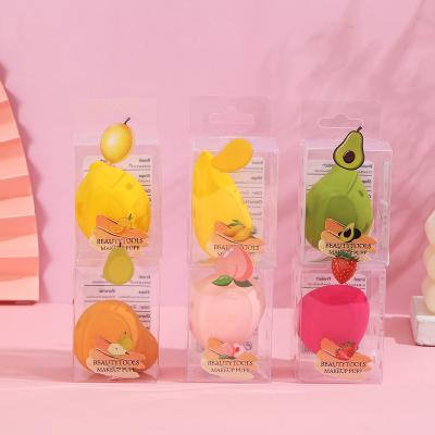 China Facial Beauty Makeup Sponge New Fruit Shapes Beauty Sponge Custom Private Label Cosmetics Blender  Latex Free Soft Strawberries Avocado Makeup Sp for sale