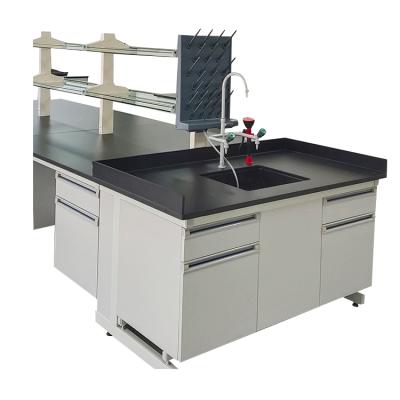 China Qi Shengyuan Customization Modern Steel and Test Bench Chemistry Lab Wooden Desktop Lab Bench for School for sale