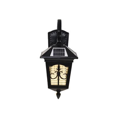 China Garden Coffee Color Style European Classic Lamp Lights Solar Led Outdoor Garden Wall Light for sale