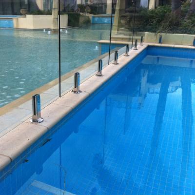 China DF Factory 304 Traditional Square Wholesale Satin Pool Fence Glass Railing Spigot Glass Trims Fencing Railings Spigot for sale