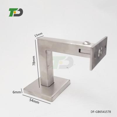 China No glass holes required. DF factory price black square glass stainless steel balustrade black bracket for sale