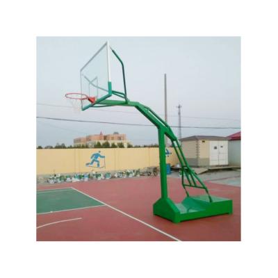 China Hot Selling Movable Ball Hoop Stand With Tempered Glass Backboard And Adjustable Portable Basketball Hoops Hoop With Rim Stand for sale