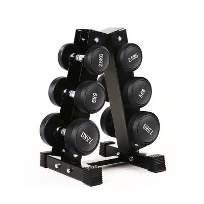 China Cheap Professional Equipment Gym Weightlifting Dumbbell Rubber Dumbbell Covered with Fitness Rubber for sale