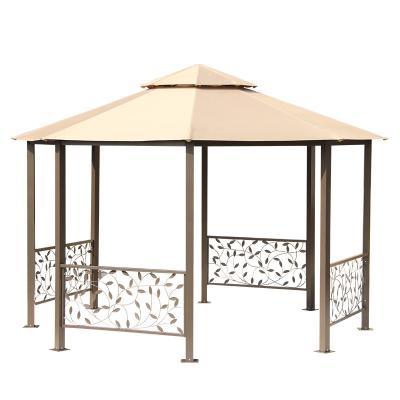 China Water Proof Outdoor Canopy Double Roof Steel Roof Double Garden Gazebo for sale