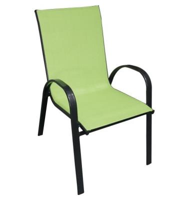 China Modern outdoor used cheap patio sling stacking chair textilener steel furniture for sale