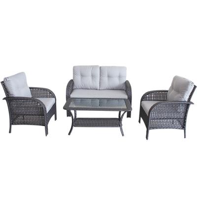 China Outdoor Comfortable Natural Garden Set China Zhejiang Rattan Sofa Patio Sofa for sale