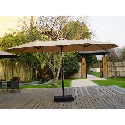 China LARGE DOUBLE LATERAL OUTER SIDE STEEL UMBRELLA WITH BASE for sale