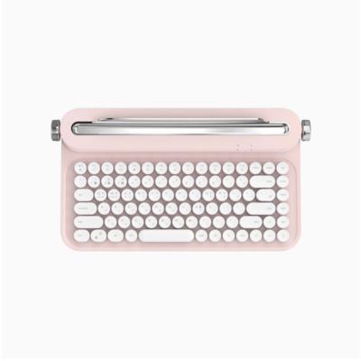 China 2021Good Design Anti-ghosting Retro Cute Award Keyboard Typewriter Wireless Keyboard For Laptop Tablet PC Smartphone Mini Pink Teclado Rosado for sale